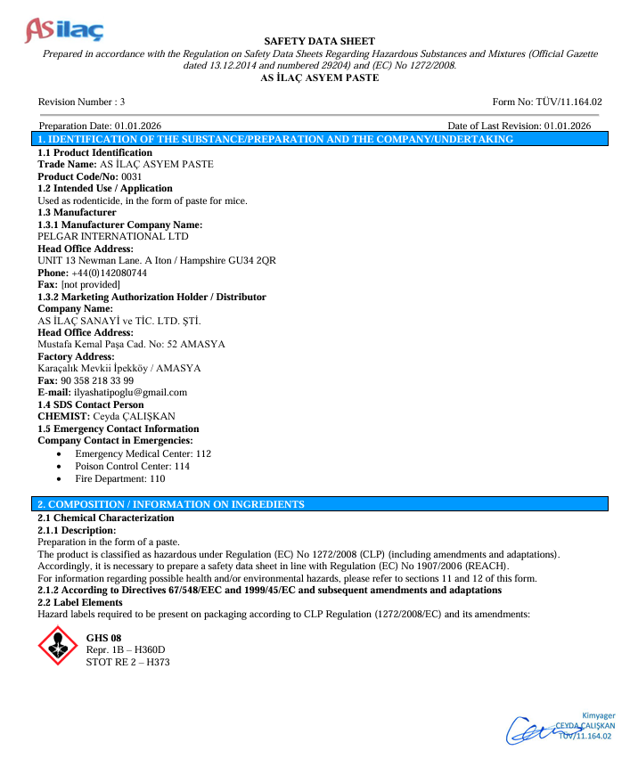 Asyem MSDS