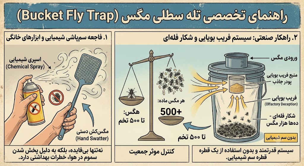 هجوم مگس - مگس کش -تله سطلی مگس