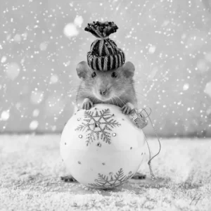 موش در لباس زمستانی